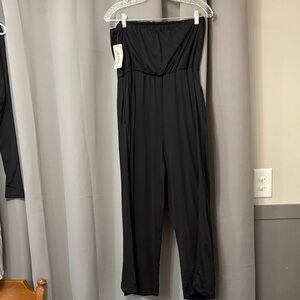 Chic Black Strapless Jumpsuit